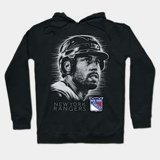 picture of a player's face from the New York Rangers Hoodie